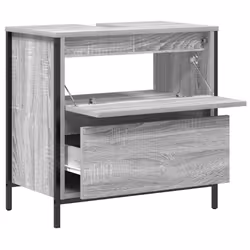 vidaXL Bathroom Basin Cabinet with Drawers Grey Sonoma 60x34.5x60 cm - Additional view 4
