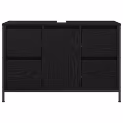 vidaXL Basin Cabinet with Drawers Black Oak 90x34.5x60 cm - Additional view 5