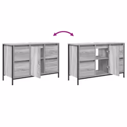 vidaXL Basin Cabinet with Drawers Grey Sonoma 90x34.5x60 cm - Additional view 9