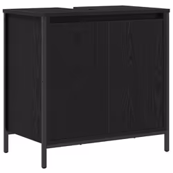 vidaXL Bathroom Basin Cabinet Smoked Oak 60x34.5x60 cm bathroom sink cabinet - black