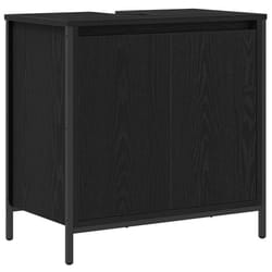 vidaXL Bathroom Basin Cabinet Smoked Oak 60x34.5x60 cm bathroom sink cabinet - black