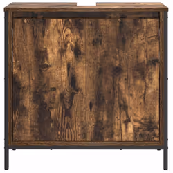 vidaXL Bathroom Basin Cabinet Smoked Oak 60x34.5x60 cm bathroom sink cabinet - smoked oak - Additional view 5