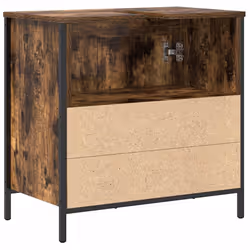 vidaXL Bathroom Basin Cabinet Smoked Oak 60x34.5x60 cm bathroom sink cabinet - smoked oak - Additional view 7