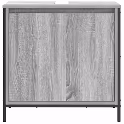 vidaXL Bathroom Basin Cabinet Smoked Oak 60x34.5x60 cm bathroom sink cabinet - grey sonoma - Additional view 5