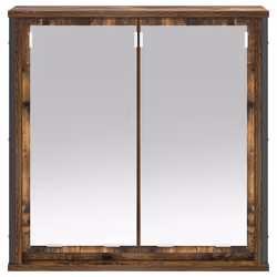vidaXL Bathroom Wall Cabinet with Mirror Smoked Oak 60x21x60 cm - Additional view 4