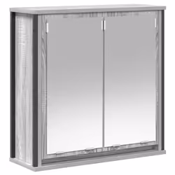 vidaXL Bathroom Wall Cabinet with Mirror Grey Sonoma 60x21x60 cm