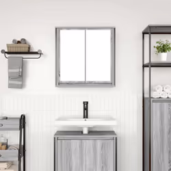 vidaXL Bathroom Wall Cabinet with Mirror Grey Sonoma 60x21x60 cm