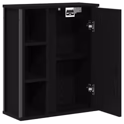 vidaXL Bathroom Wall Cabinet with Mirror Black Oak 50x21x60 cm - Additional view 4