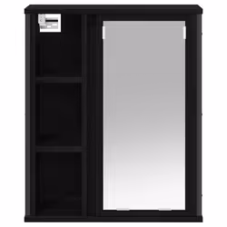 vidaXL Bathroom Wall Cabinet with Mirror Black Oak 50x21x60 cm - Additional view 5