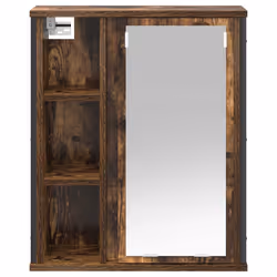 vidaXL Bathroom Wall Cabinet with Mirror Smoked Oak 50x21x60 cm - Additional view 5