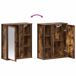 vidaXL Bathroom Wall Cabinet with Mirror Smoked Oak 50x21x60 cm - Additional view 8