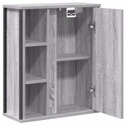 vidaXL Bathroom Wall Cabinet with Mirror Grey Sonoma 50x21x60 cm - Additional view 4