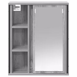 vidaXL Bathroom Wall Cabinet with Mirror Grey Sonoma 50x21x60 cm - Additional view 5