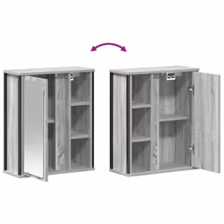 vidaXL Bathroom Wall Cabinet with Mirror Grey Sonoma 50x21x60 cm - Additional view 8