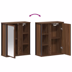 vidaXL Bathroom Wall Cabinet with Mirror Brown Oak 50x21x60 cm - Additional view 8