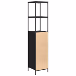 vidaXL Bathroom Cabinet with Shelves Black Oak 36x35x165 cm - Additional view 7