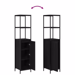 vidaXL Bathroom Cabinet with Shelves Black Oak 36x35x165 cm - Additional view 8