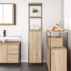 vidaXL Bathroom Cabinet with Shelves Sonoma Oak 36x35x165 cm - Additional view 2