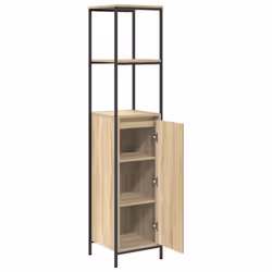 vidaXL Bathroom Cabinet with Shelves Sonoma Oak 36x35x165 cm - Additional view 4