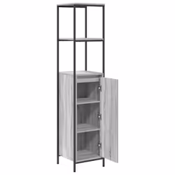 vidaXL Bathroom Cabinet with Shelves Grey Sonoma 36x35x165 cm - Additional view 4
