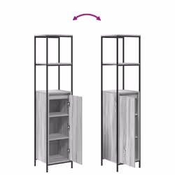 vidaXL Bathroom Cabinet with Shelves Grey Sonoma 36x35x165 cm - Additional view 8