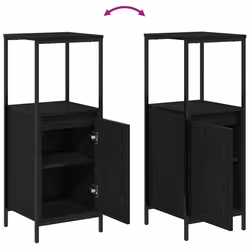 vidaXL Bathroom Cabinet with Shelves Black Oak 36x35x95 cm - Additional view 8