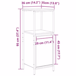 vidaXL Bathroom Cabinet with Shelves Smoked Oak 36x35x95 cm - Additional view 3