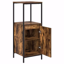 vidaXL Bathroom Cabinet with Shelves Smoked Oak 36x35x95 cm - Additional view 4