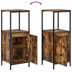 vidaXL Bathroom Cabinet with Shelves Smoked Oak 36x35x95 cm - Additional view 8