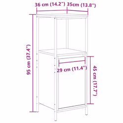 vidaXL Bathroom Cabinet with Shelves Grey Sonoma 36x35x95 cm - Additional view 3