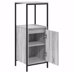 vidaXL Bathroom Cabinet with Shelves Grey Sonoma 36x35x95 cm - Additional view 4