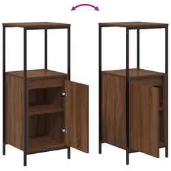 vidaXL Bathroom Cabinet with Shelves Brown Oak 36x35x95 cm - Additional view 8