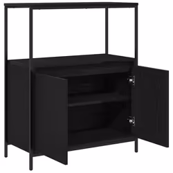 vidaXL Bathroom Cabinet with Shelves Black Oak 76.5x35x95 cm - Additional view 4