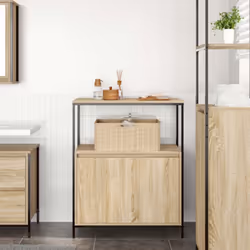 vidaXL Bathroom Cabinet with Shelves Sonoma Oak 76.5x35x95 cm - Additional view 2