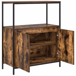 vidaXL Bathroom Cabinet with Shelves Smoked Oak 76.5x35x95 cm - Additional view 4