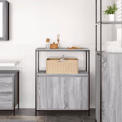 vidaXL Bathroom Cabinet with Shelves Grey Sonoma 76.5x35x95 cm - Additional view 2