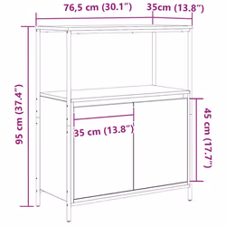 vidaXL Bathroom Cabinet with Shelves Grey Sonoma 76.5x35x95 cm - Additional view 3