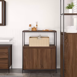vidaXL Bathroom Cabinet with Shelves Brown Oak 76.5x35x95 cm - Additional view 2