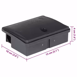 vidaXL Mouse Traps 5 pcs Black 13x10x4 cm rat box mouse bait rat bait box - 5 pcs