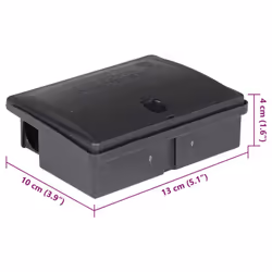 vidaXL Mouse Traps 5 pcs Black 13x10x4 cm rat box mouse bait rat bait box - 10 pcs