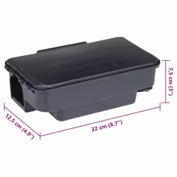 vidaXL Mouse Traps 6 pcs Black 22x12.5x7.5 cm rat box mouse bait rat bait box - 6 pcs