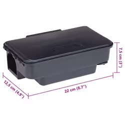vidaXL Mouse Traps 6 pcs Black 22x12.5x7.5 cm rat box mouse bait rat bait box - 12 pcs