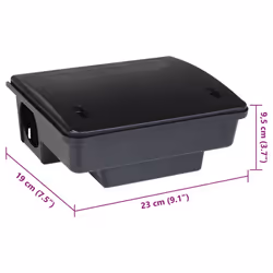 vidaXL Mouse Traps 6 pcs Black 23x19x9.5 cm rat box mouse bait rat bait box - 6 pcs