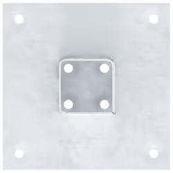 vidaXL Post Bases Square 4 pcs Silver 51x51 mm Galvanised Steel - Additional view 7