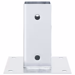 vidaXL Post Bases Square 4 pcs Silver 61x61 mm Galvanised Steel - Additional view 5
