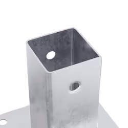 vidaXL Post Bases Square 4 pcs Silver 61x61 mm Galvanised Steel - Additional view 8