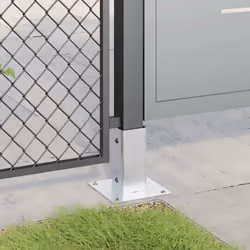 vidaXL Post Bases Square 4 pcs Silver 71x71 mm Galvanised Steel