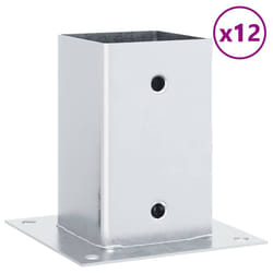 vidaXL Post Bases Square 4 pcs Anthracite 51x51 mm Powder-coated Steel - 81 x 81 mm/ 12 pcs