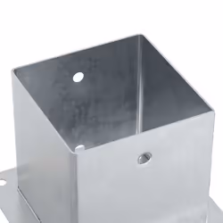 vidaXL Post Bases Square 4 pcs Silver 141x141 mm Galvanised Steel - Additional view 8