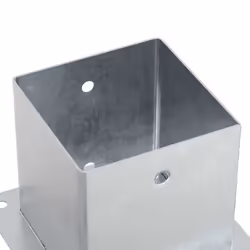 vidaXL Post Bases Square 12 pcs Silver 141x141 mm Galvanised Steel - Additional view 8